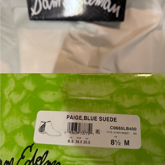 Sam Edelman  Blue Suede Ankle Boots. 8-1/2 M , Like new. - Picture 6 of 7